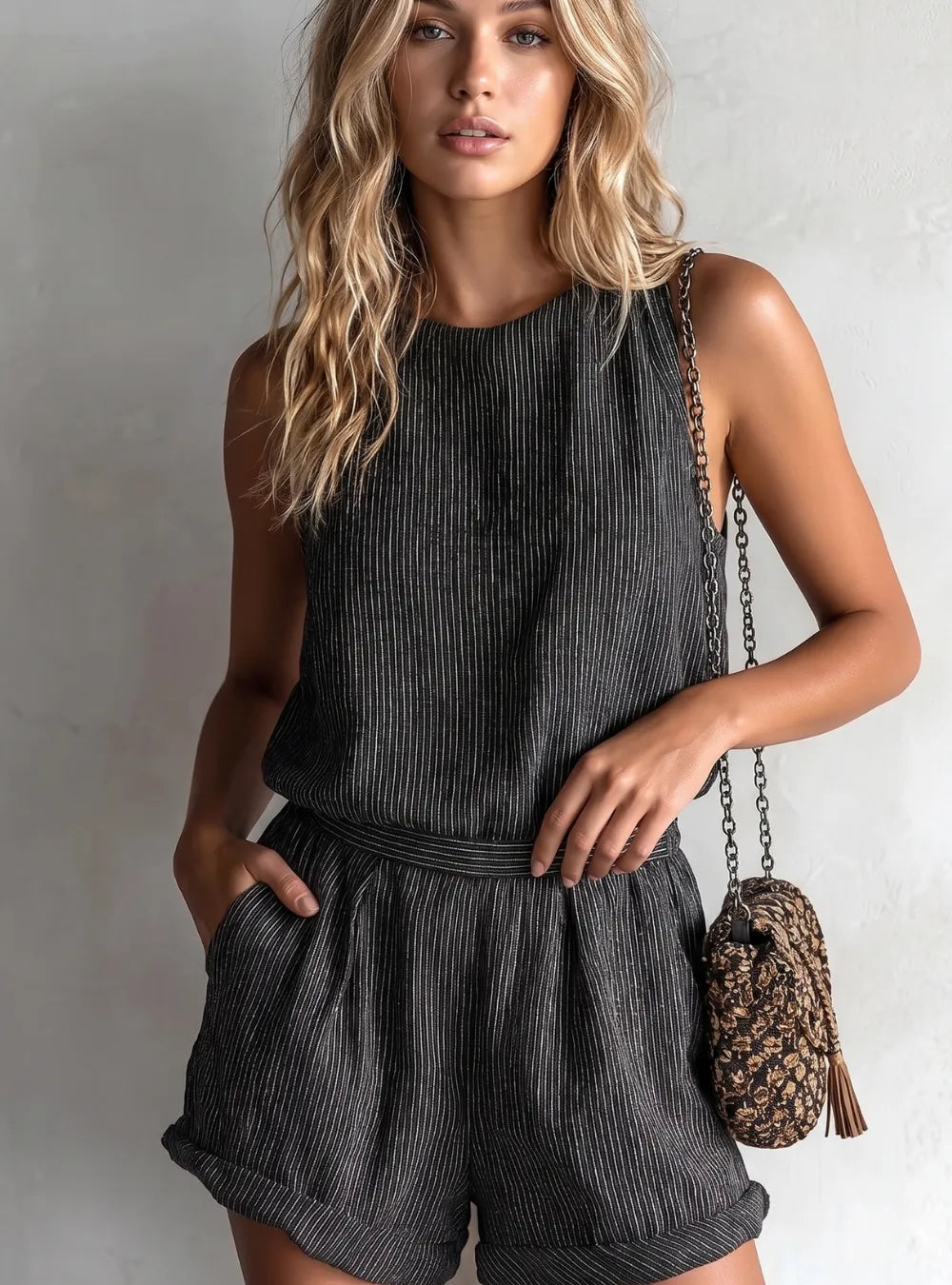 Olivia Striped Lose-fit Romper
