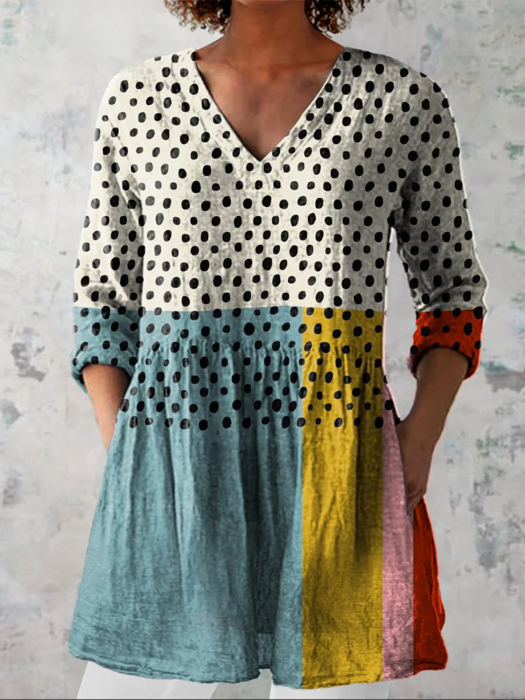 Juliette | Long Blouse with V-Neck