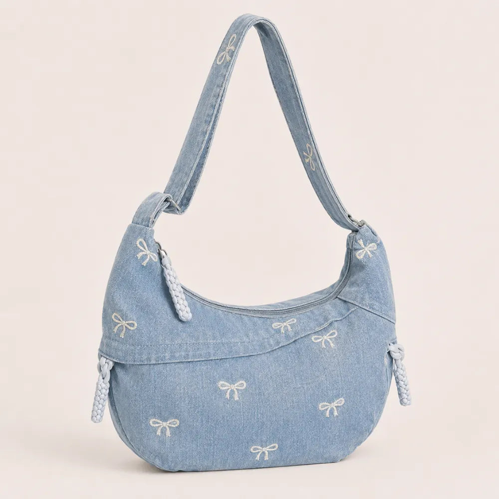 Mila | Embroidered Bow Crossbody Bag