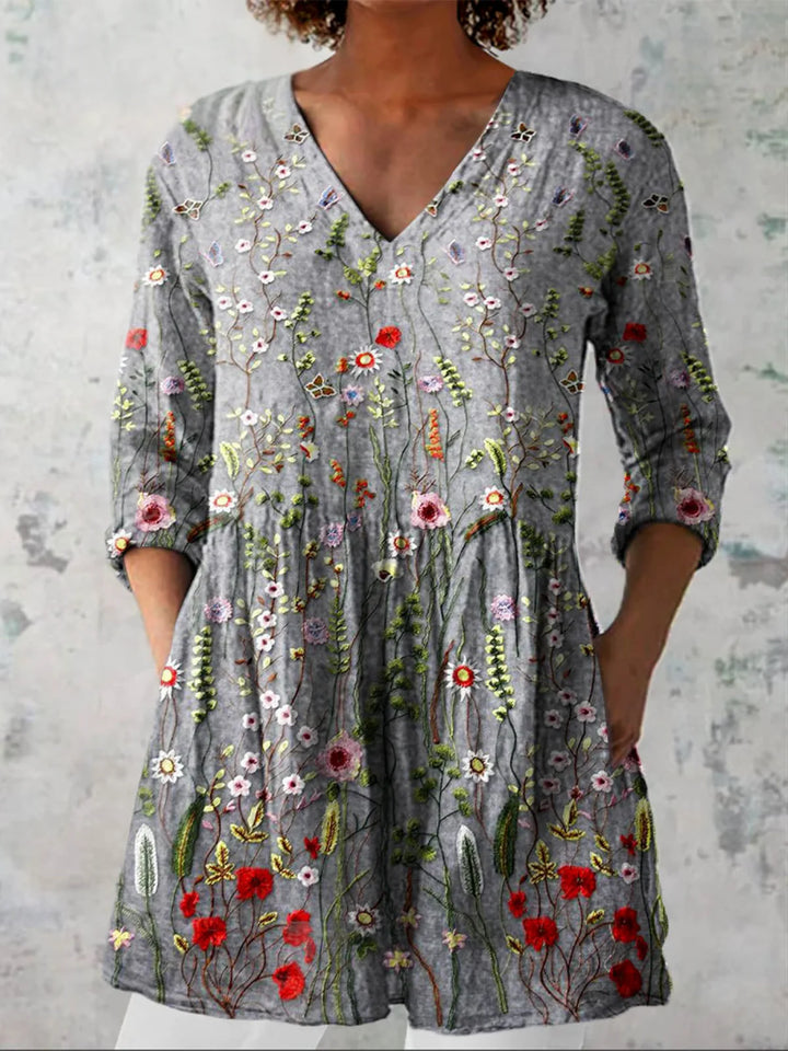 Juliette | Long Blouse with V-Neck