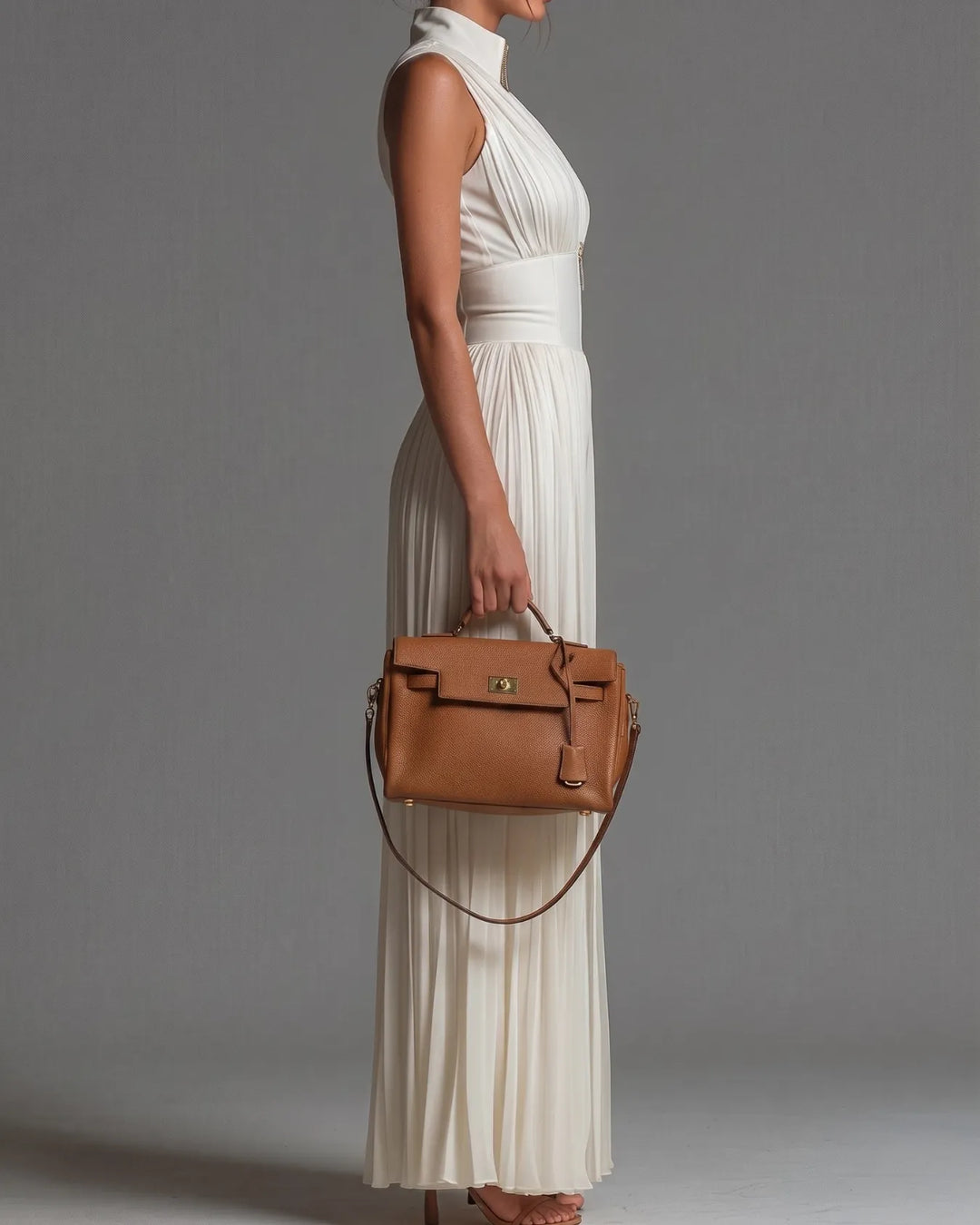 Olivia Plissé Jumpsuit in Crèmewit