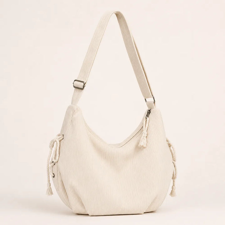 Amelia | Corduroy Drawstring Shoulder Bag