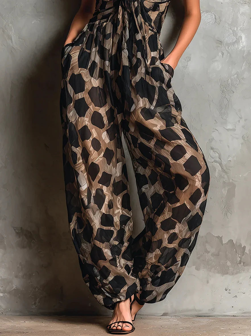 Leonor™ | Animal Print Halter Jumpsuit