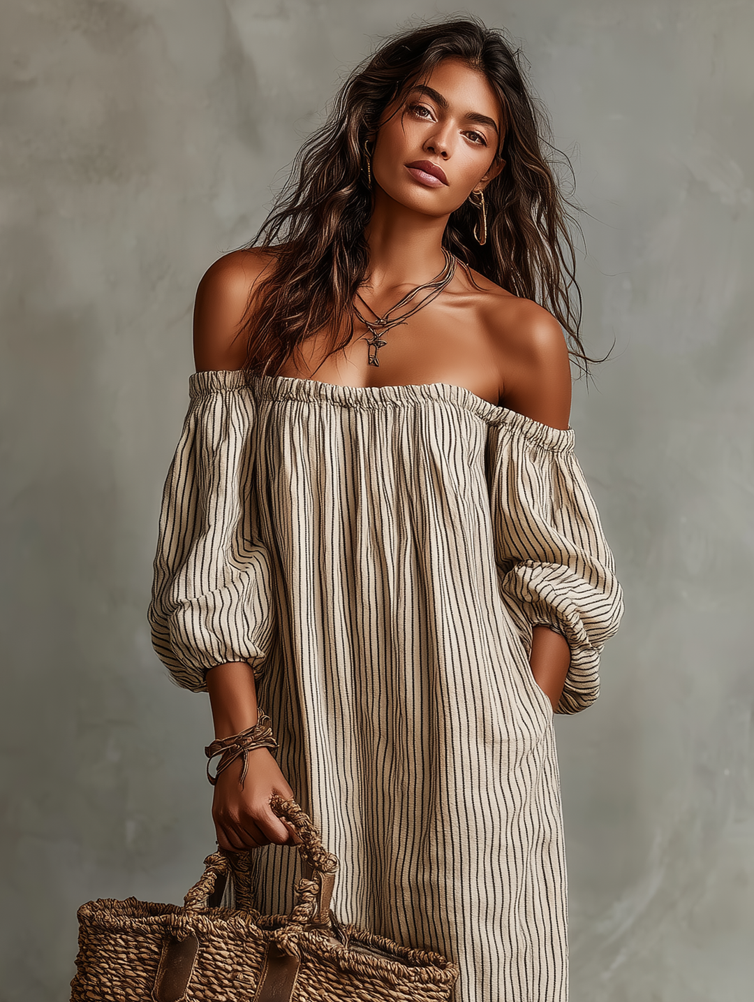Havana | The Off-Shoulder Linen Maxi