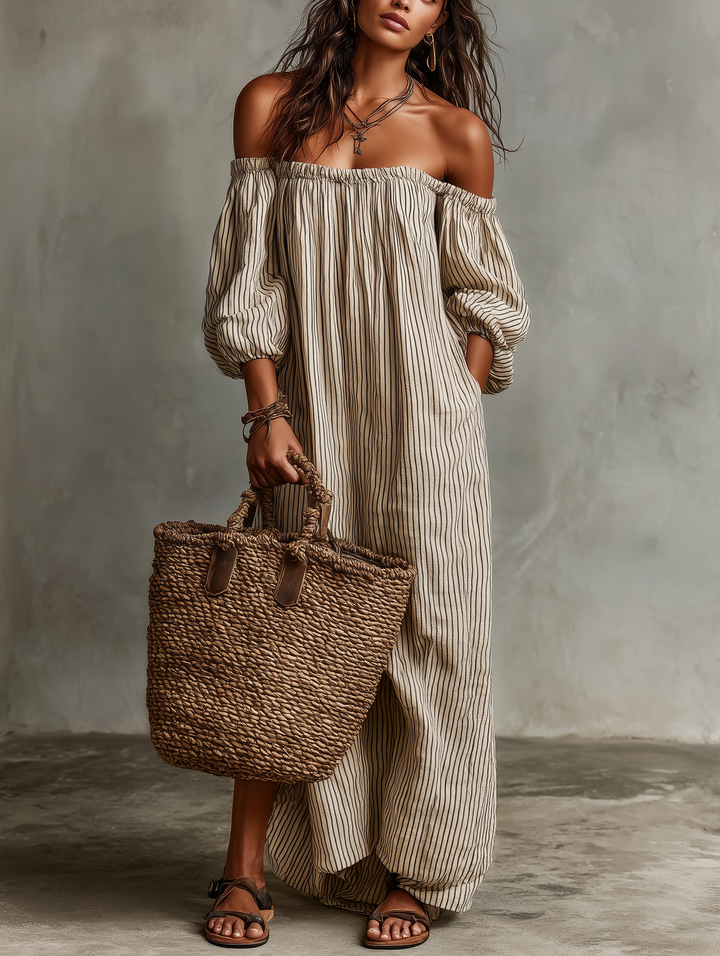 Havana | The Off-Shoulder Linen Maxi
