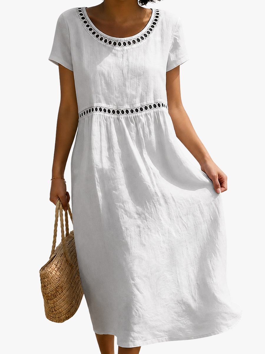 Embroidered Empire Dress for Women