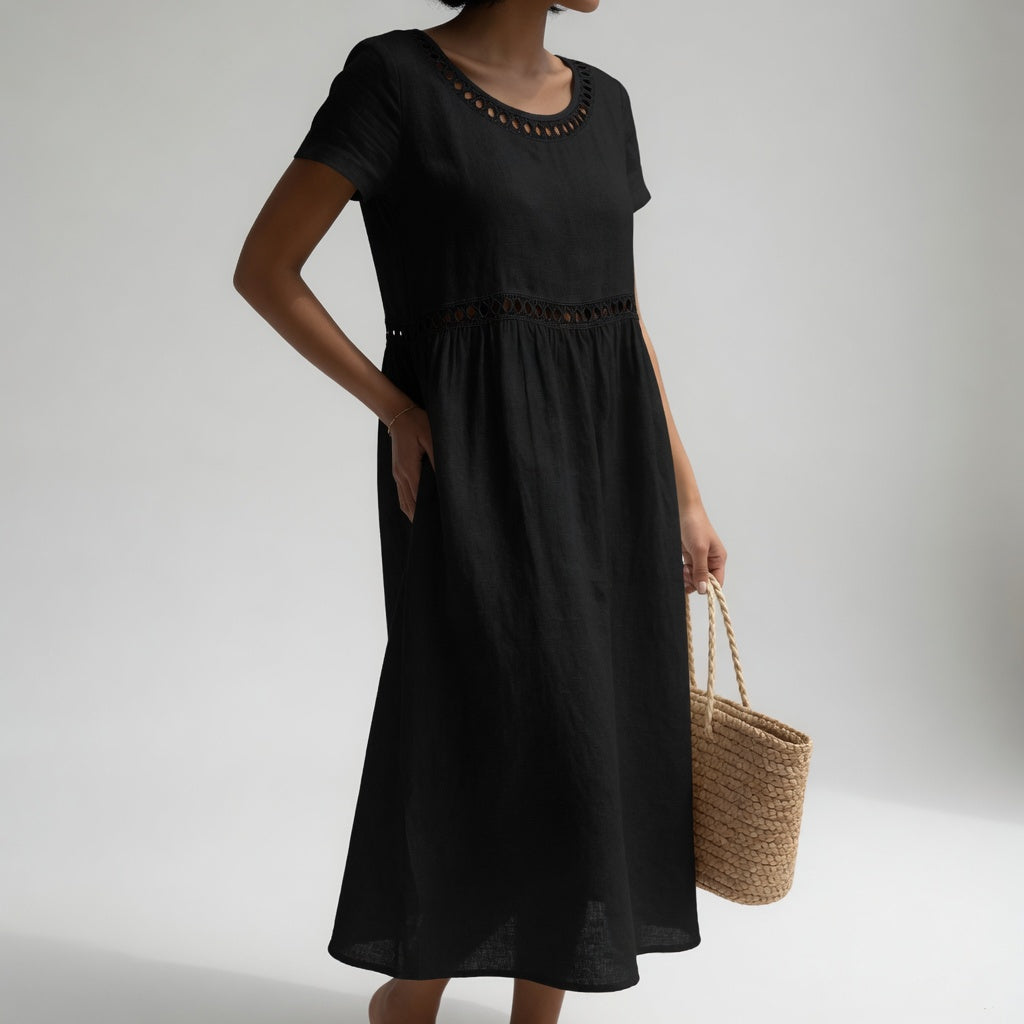 Embroidered Empire Dress for Women