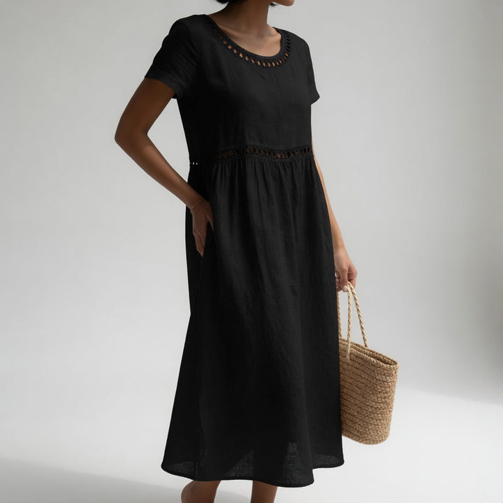 Embroidered Empire Dress for Women