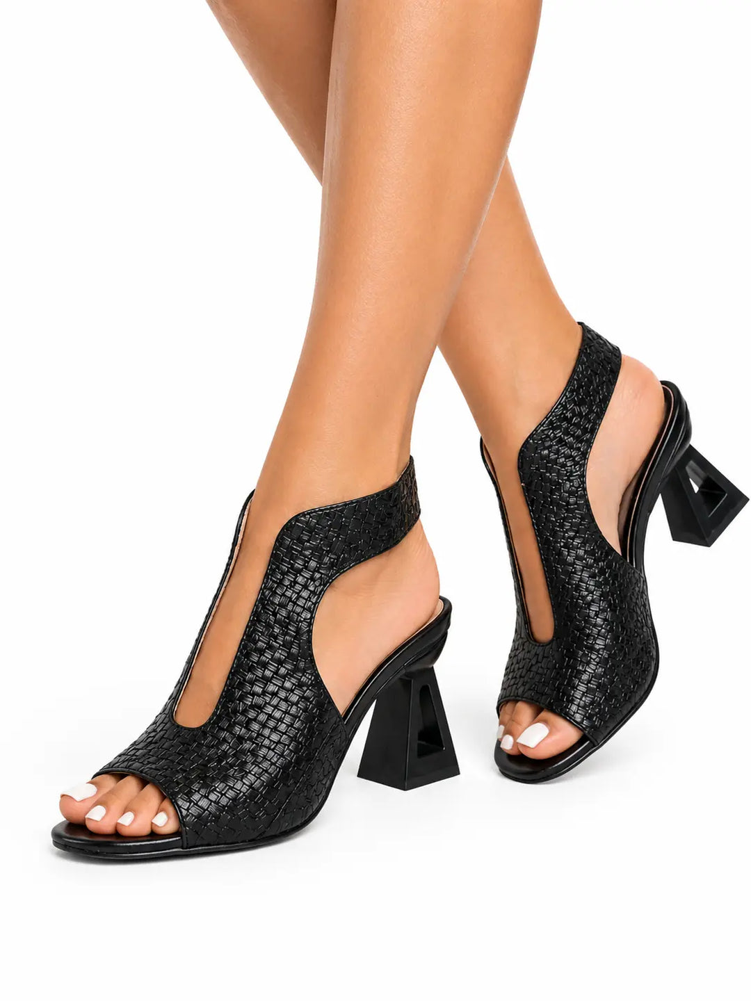 Graciela™ | Elegant Braided Geometric Heel Sandals
