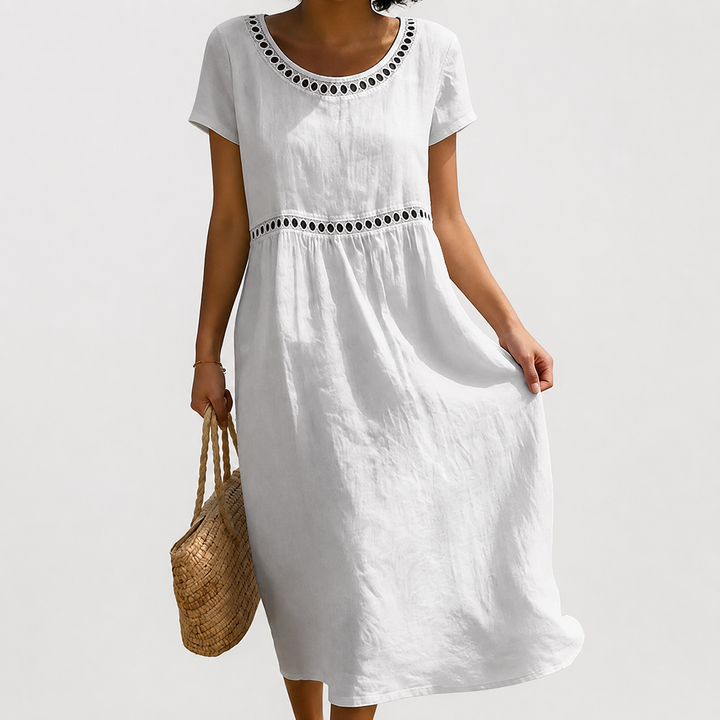 Embroidered Empire Dress for Women