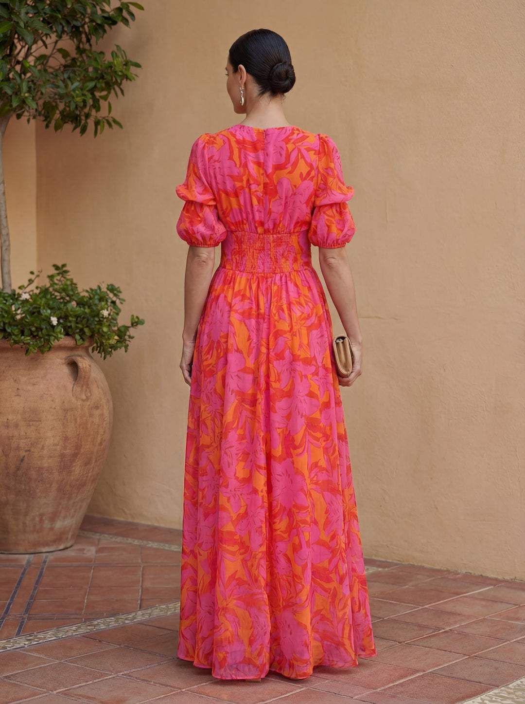 Olvera™ | Vibrant V-Neck Maxi Dress