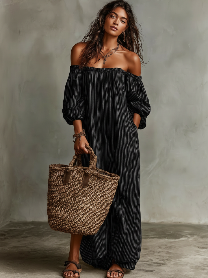 Havana | The Off-Shoulder Linen Maxi