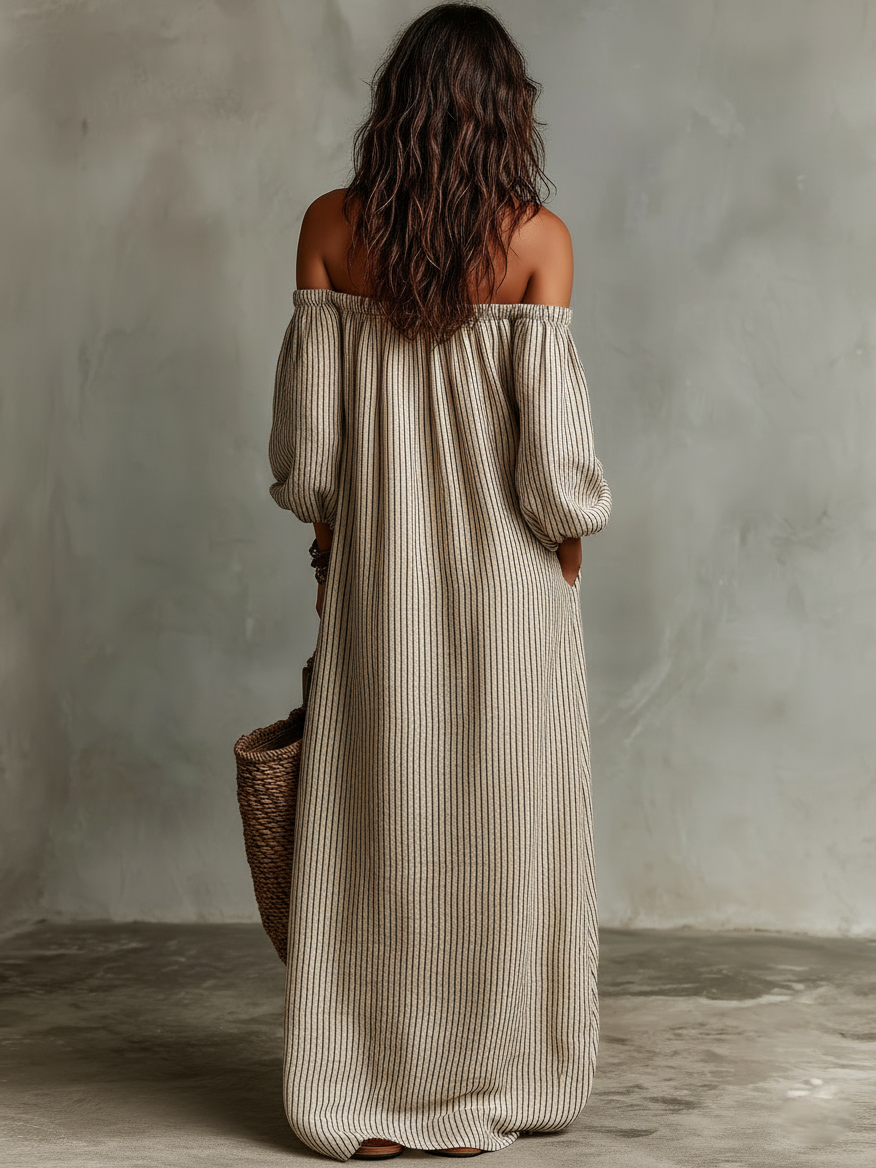 Havana | The Off-Shoulder Linen Maxi