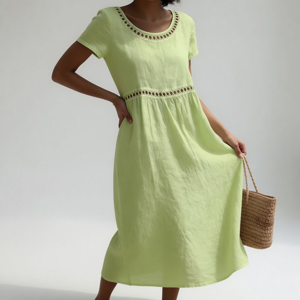 Embroidered Empire Dress for Women