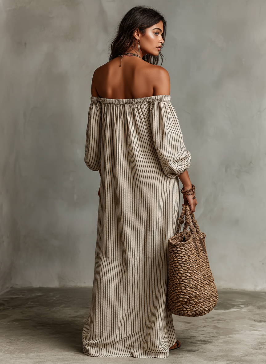 Havana | The Off-Shoulder Linen Maxi