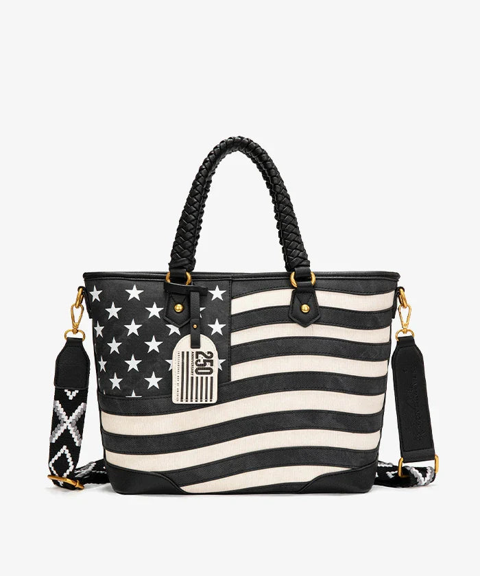 Montana West Vintage American Flag Tote Bag