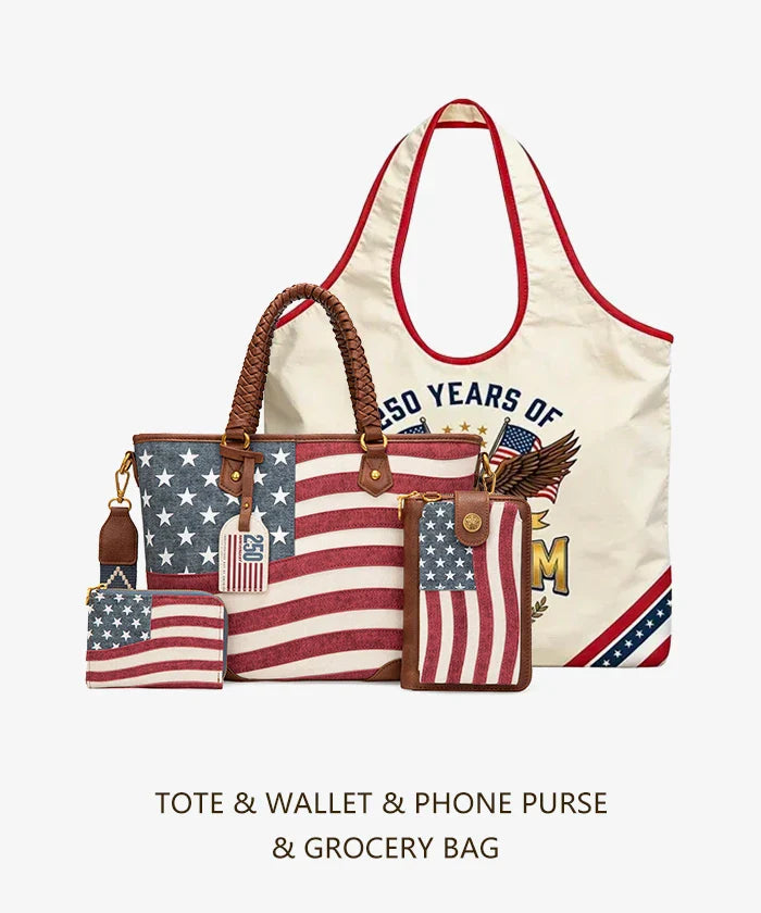 Montana West Vintage American Flag Tote Bag
