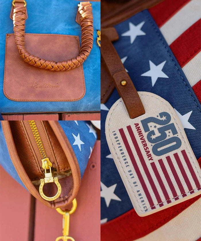 Montana West Vintage American Flag Tote Bag