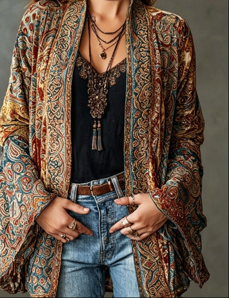 Darcy | Boho Embroidered Kimono Cardigan