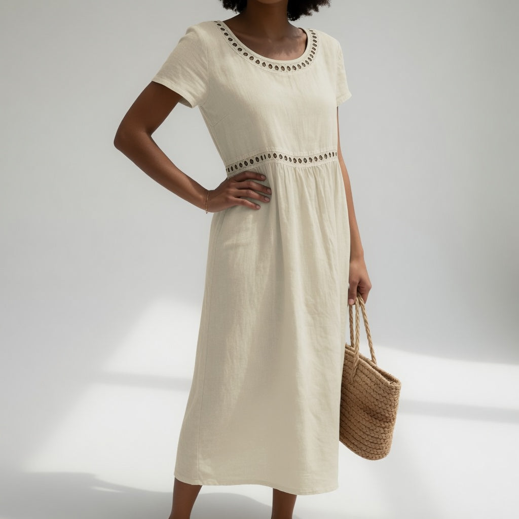 Embroidered Empire Dress for Women