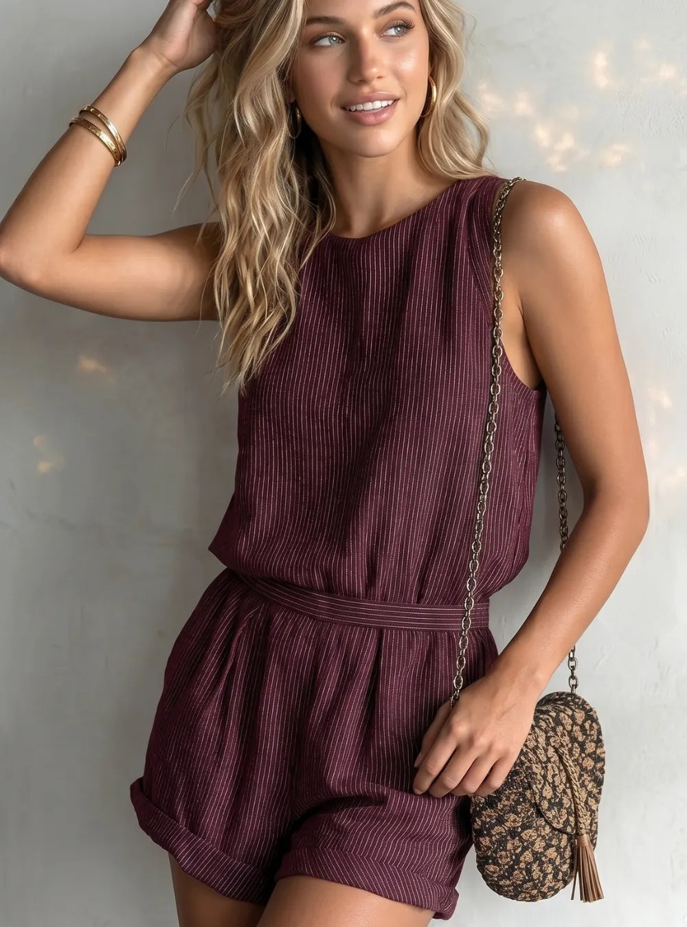 Olivia Striped Lose-fit Romper