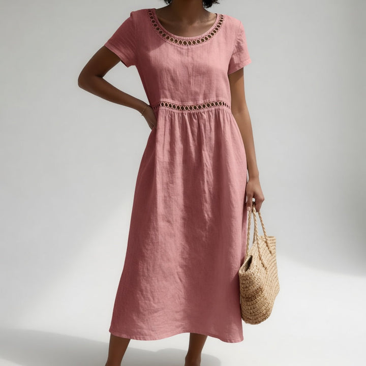 Embroidered Empire Dress for Women