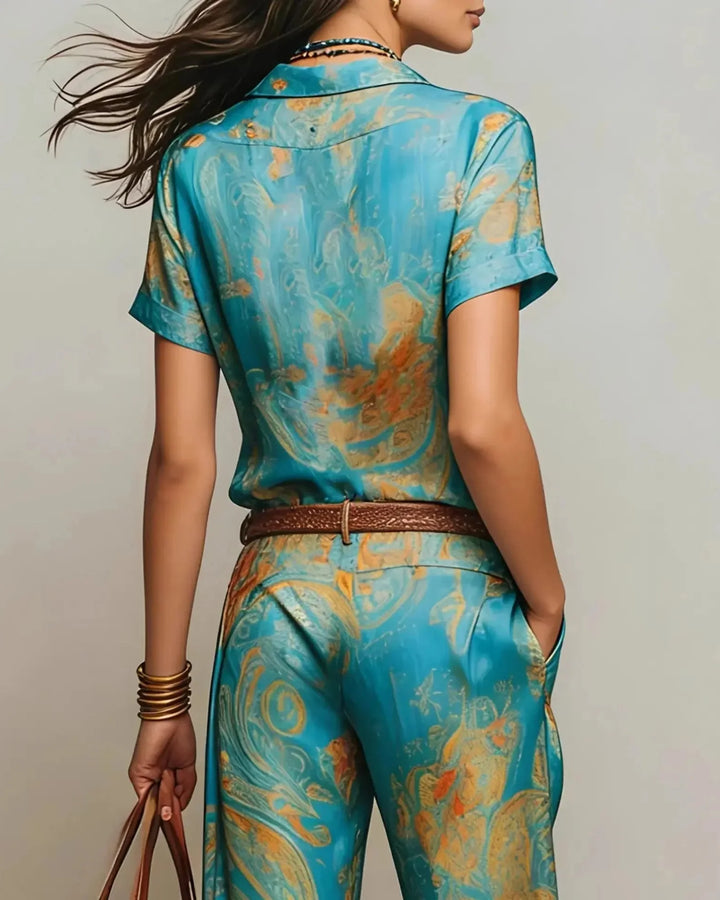 Tiziana | Vintage Boho Paisley Set with Palazzo Pants