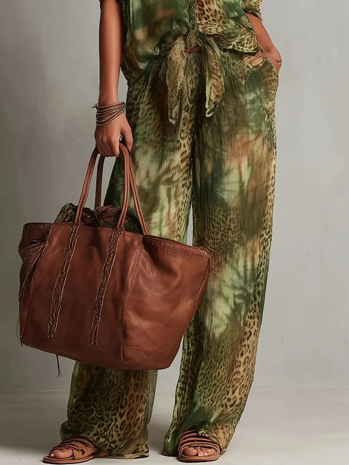 Sabrina™ | Boho Jungle Print Palazzo Set