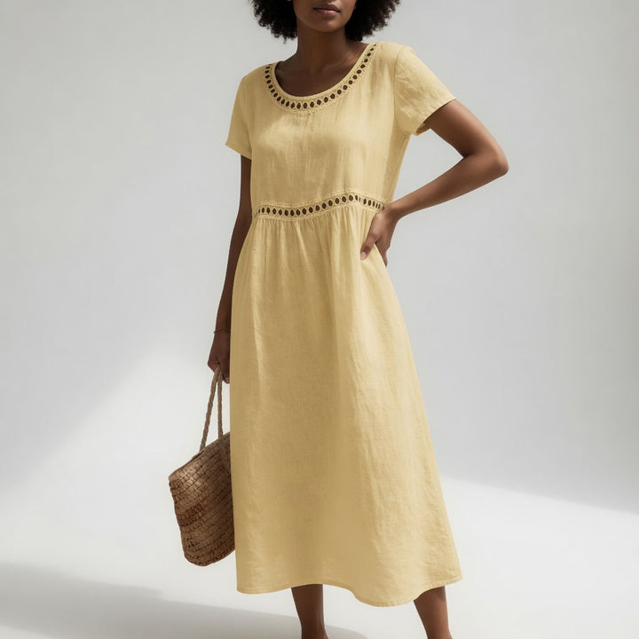 Embroidered Empire Dress for Women