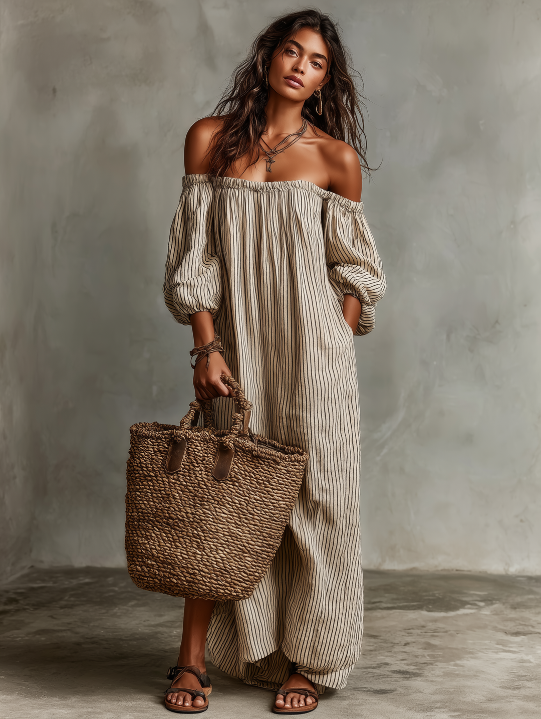 Havana | The Off-Shoulder Linen Maxi