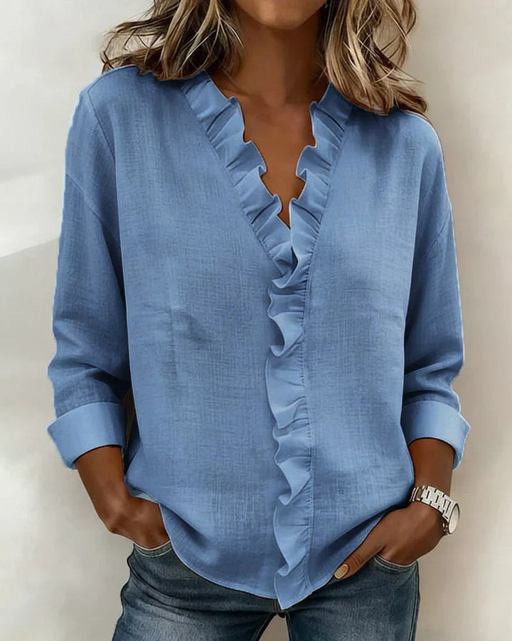 Indie | Blouse with Ruffles and Long Sleeves