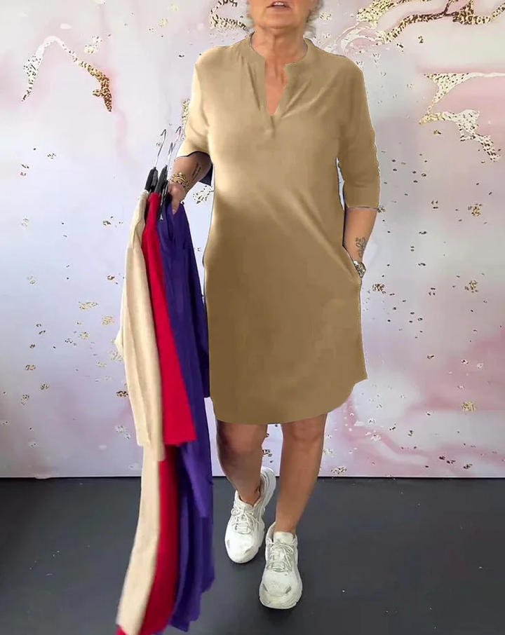 Lenka – Elegant V-Neck Dress