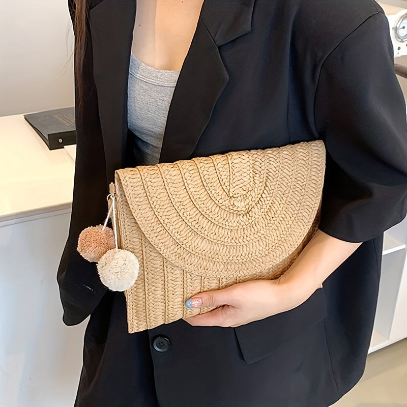 The Scallop Woven Clutch