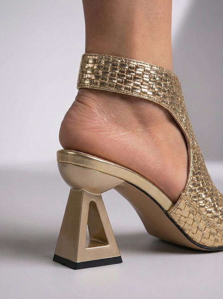 Graciela™ | Elegant Braided Geometric Heel Sandals