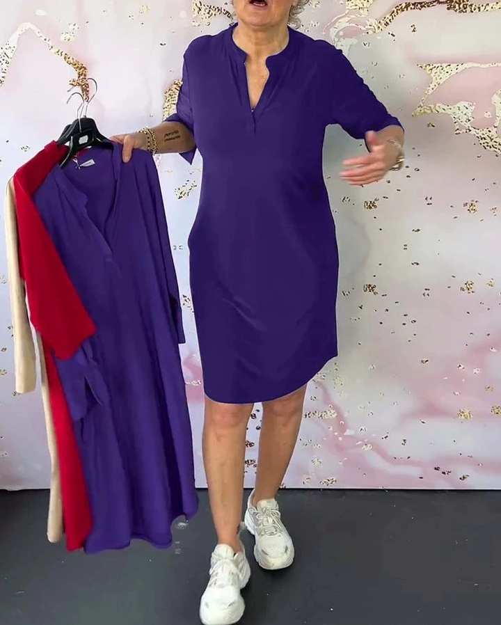 Lenka – Elegant V-Neck Dress