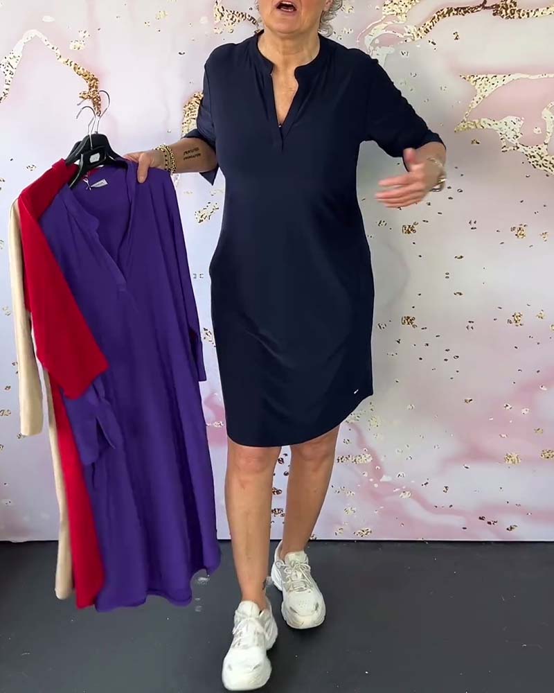 Lenka – Elegant V-Neck Dress