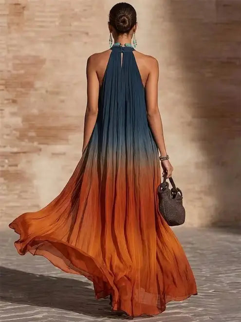 Paula Gradient V-Neck Maxi Dress